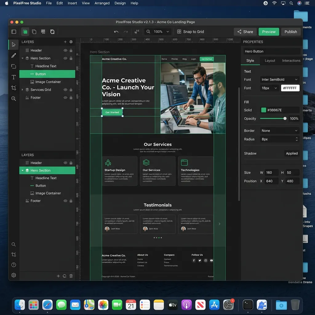 PixelFree Studio Vorschau